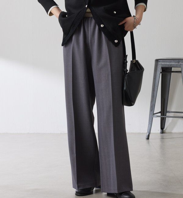  「ラメストライプゴムベルトパンツ」|チノ|