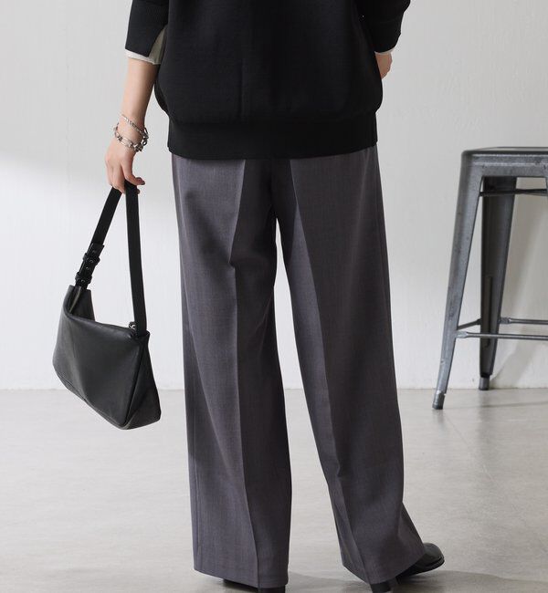  「ラメストライプゴムベルトパンツ」|チノ|