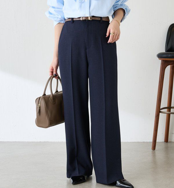 「ウールライクストレートパンツ」|チノ|