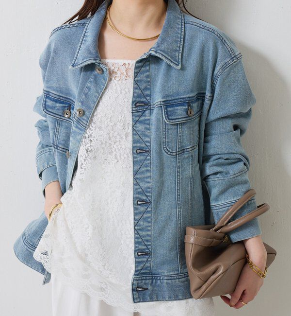  「Q.anos ストレッチリブデニムジャケット」|デニムジャケット|