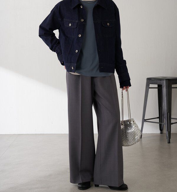  「Q.anos ストレッチリブデニムジャケット」|デニムジャケット|