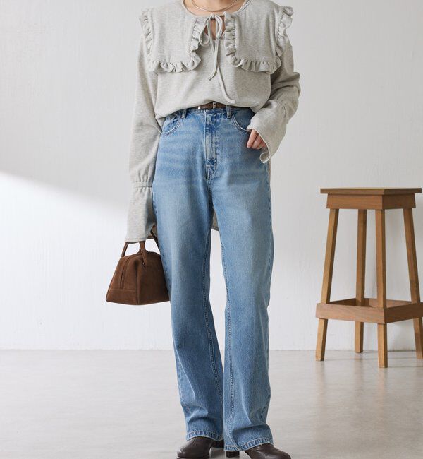  「Qanos 襟付きフリルロンT」|Tシャツ・カットソー|