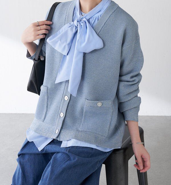  「ツヤボタンカーディガン」|ニット・セーター|