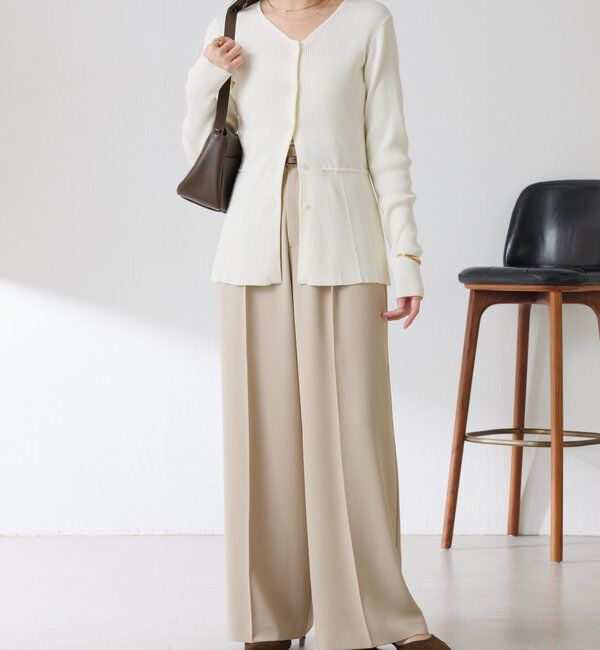  「リブペプラムカーディガン」|ニット・セーター|