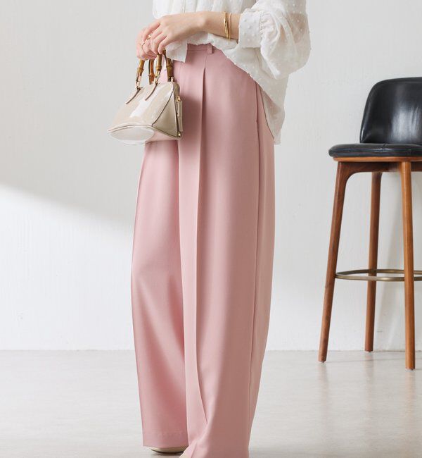  「《マイナス3kg見え/サイズ展開豊富》ジャージワイドパンツ」|スラックス|