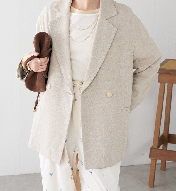  「コットンリネンオーバーダブルジャケット」|ベスト・ジレ|