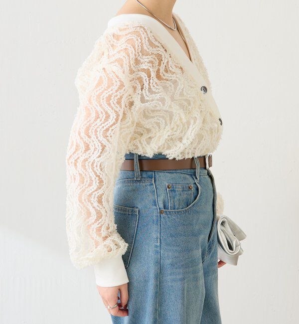  「《1枚で着映える》ギャザー切替シャツカーディガン」|シャツ・ブラウス|