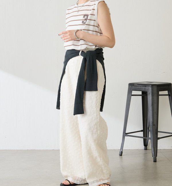  「シアーボーダーナンバーロゴノースリーブ」|Tシャツ・カットソー|