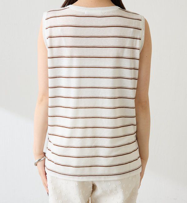  「シアーボーダーナンバーロゴノースリーブ」|Tシャツ・カットソー|