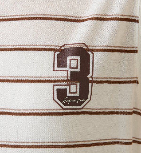  「シアーボーダーナンバーロゴノースリーブ」|Tシャツ・カットソー|