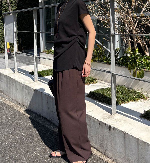  「【上品見えカットソー/シアー】アシメタックフレンチカットソー」|Tシャツ・カットソー|