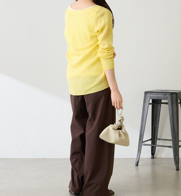  「ドライコットンワイドリブカーディガン」|ニット・セーター|