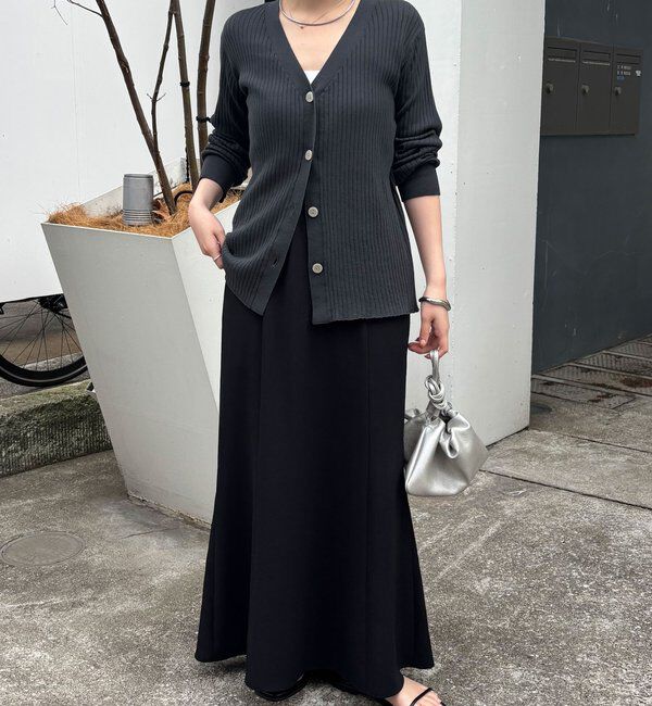 「ドライコットンワイドリブカーディガン」|ニット・セーター|