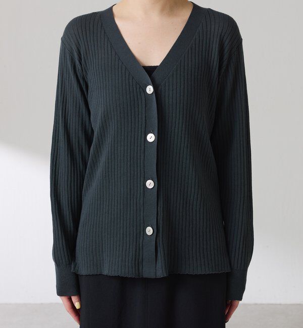  「ドライコットンワイドリブカーディガン」|ニット・セーター|