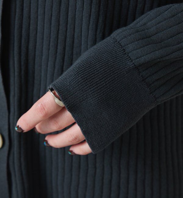  「ドライコットンワイドリブカーディガン」|ニット・セーター|