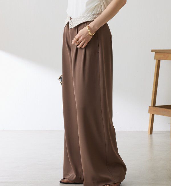  「《再入荷決定！SNSで人気》【Nuel/ヌエル】 2WAYハイウエストパンツ」|チノ|