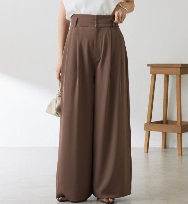  「《再入荷決定！SNSで人気》【Nuel/ヌエル】 2WAYハイウエストパンツ」|チノ|