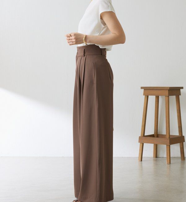  「《再入荷決定！SNSで人気》【Nuel/ヌエル】 2WAYハイウエストパンツ」|チノ|