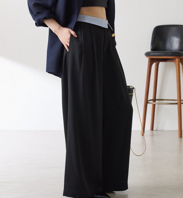  「《再入荷決定！SNSで人気》【Nuel/ヌエル】 2WAYハイウエストパンツ」|チノ|