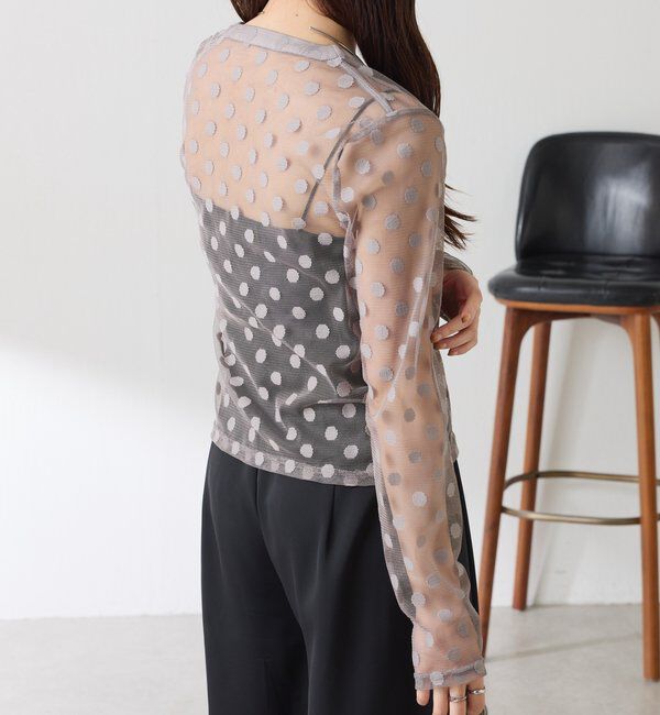  「【Nuel/ヌエル】 キャミ付きドットカーディガン」|Tシャツ・カットソー|