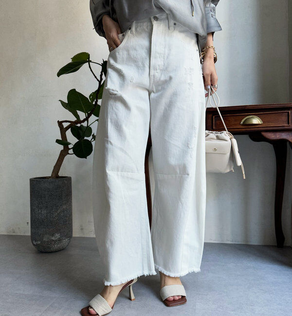  「【ベストセラーアイテム】ダメージカーブデニム」|デニム|