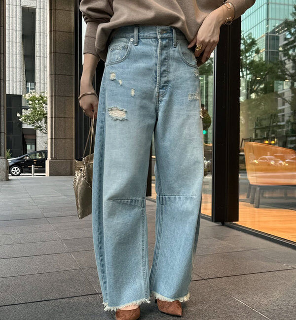  「【ベストセラーアイテム】ダメージカーブデニム」|デニム|