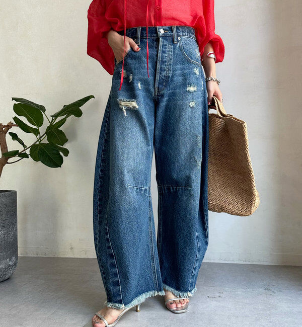  「【ベストセラーアイテム】ダメージカーブデニム」|デニム|