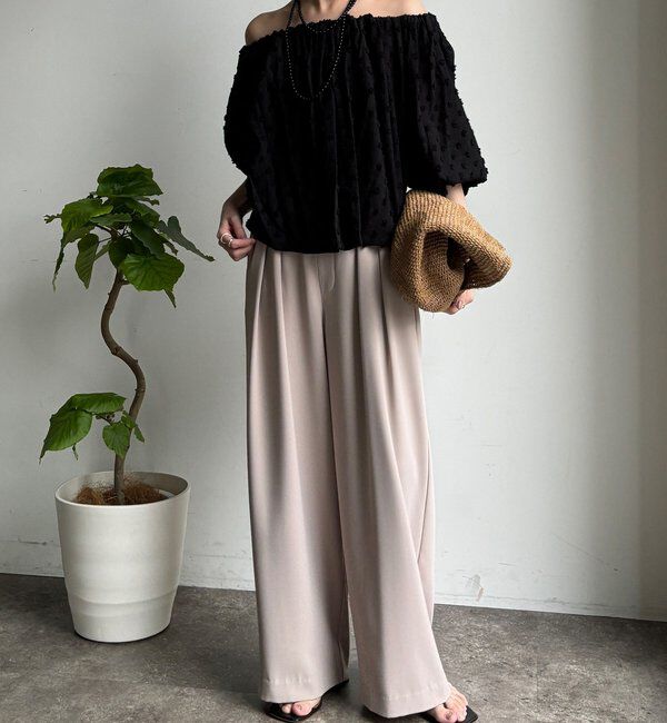  「【累計販売数3万枚突破/21色4サイズ展開！】タックワイドパンツ」|チノ|