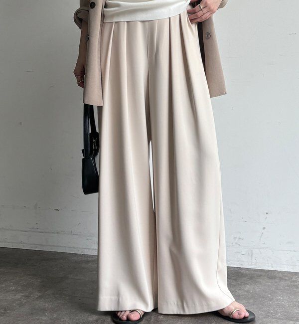  「【累計販売数3万枚突破/21色4サイズ展開！】タックワイドパンツ」|チノ|