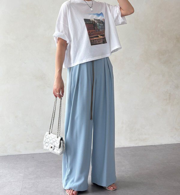  「【累計販売数3万枚突破/21色4サイズ展開！】タックワイドパンツ」|チノ|