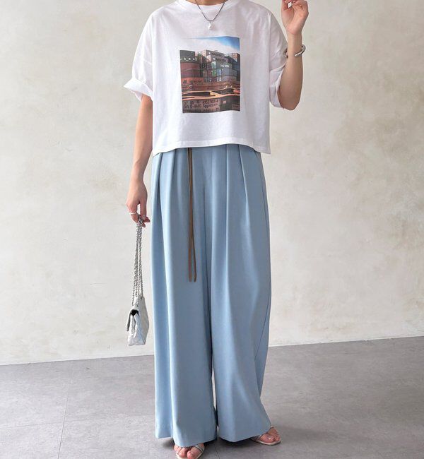  「【累計販売数3万枚突破/21色4サイズ展開！】タックワイドパンツ」|チノ|