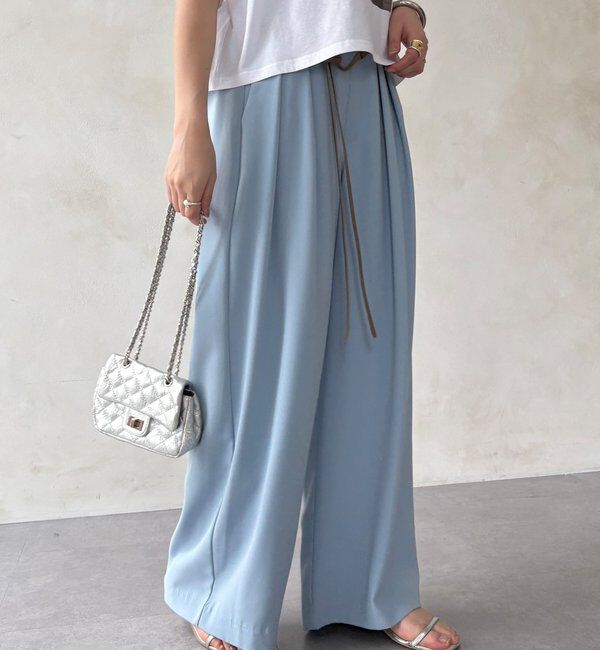  「【累計販売数3万枚突破/21色4サイズ展開！】タックワイドパンツ」|チノ|