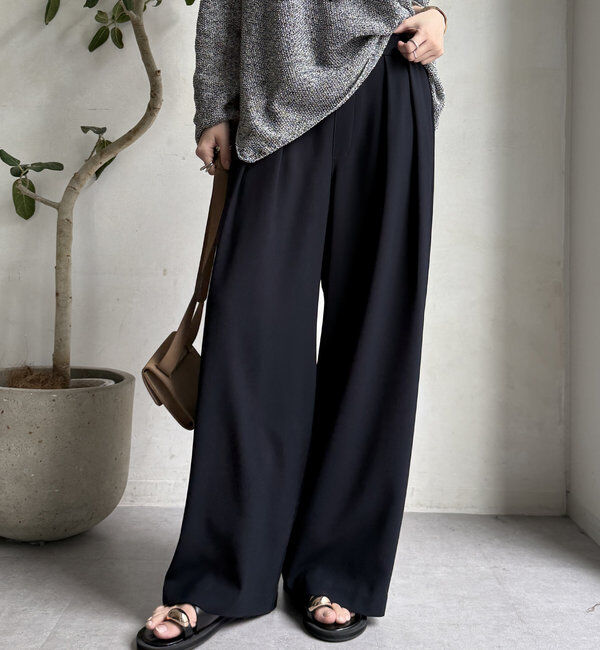  「【累計販売数3万枚突破/21色4サイズ展開！】タックワイドパンツ」|チノ|