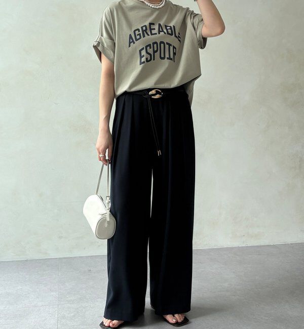  「【累計販売数3万枚突破/21色4サイズ展開！】タックワイドパンツ」|チノ|