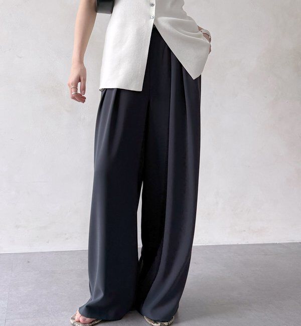  「【累計販売数3万枚突破/21色4サイズ展開！】タックワイドパンツ」|チノ|