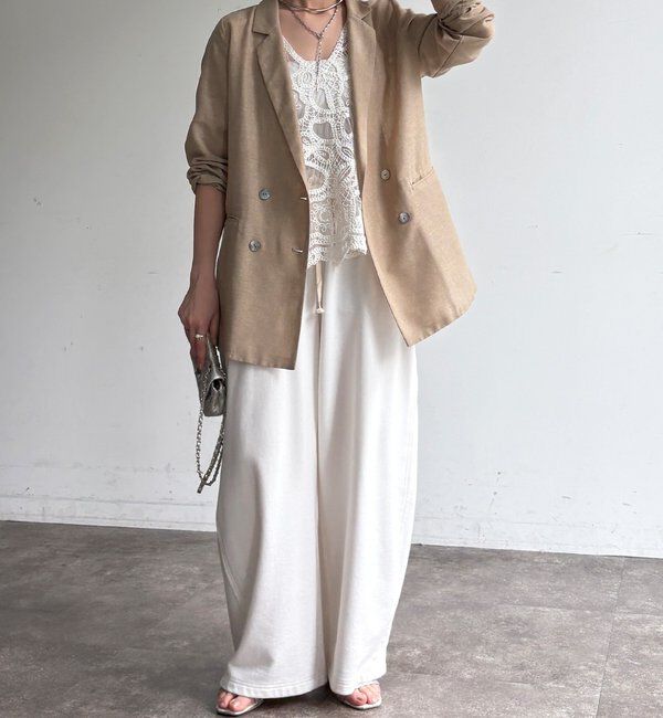  「【ウォッシャブル】シアーダブルジャケット」|テーラードジャケット|