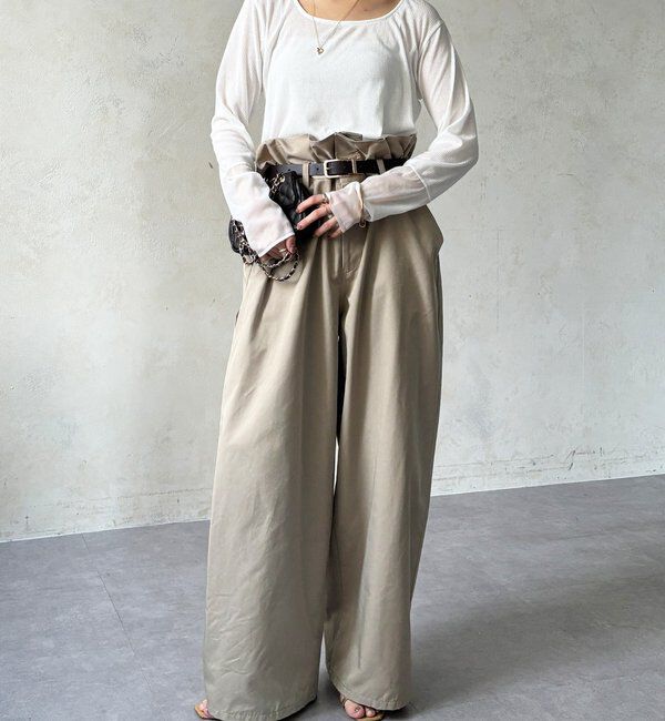  「【柔らかい着心地】袖シアーリブTEE」|Tシャツ・カットソー|