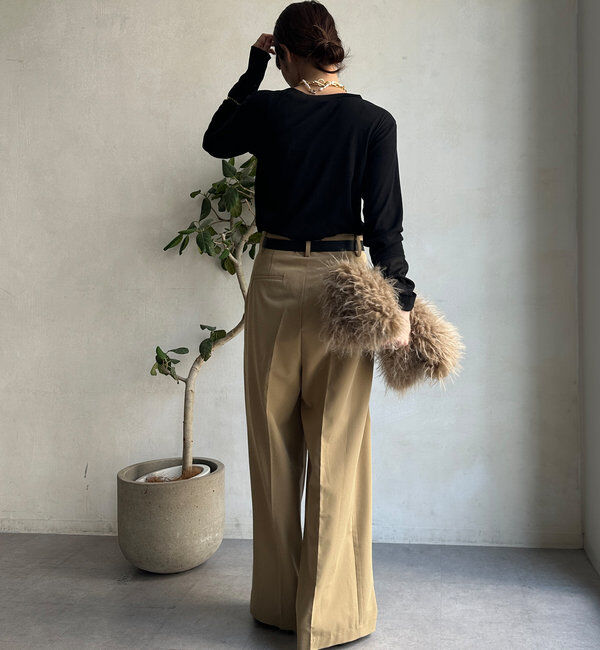  「【柔らかい着心地】袖シアーリブTEE」|Tシャツ・カットソー|