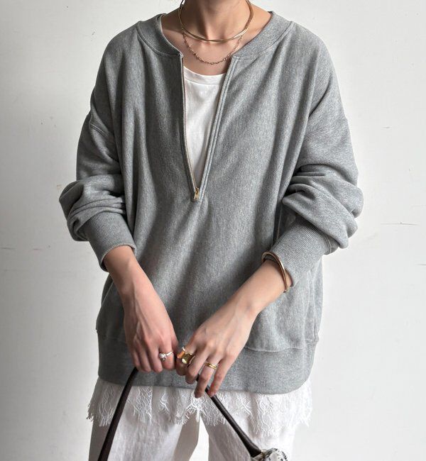  「【新色追加】【インフルエンサー OKOCHI企画】ハーフジップスウェット」|Tシャツ・カットソー|