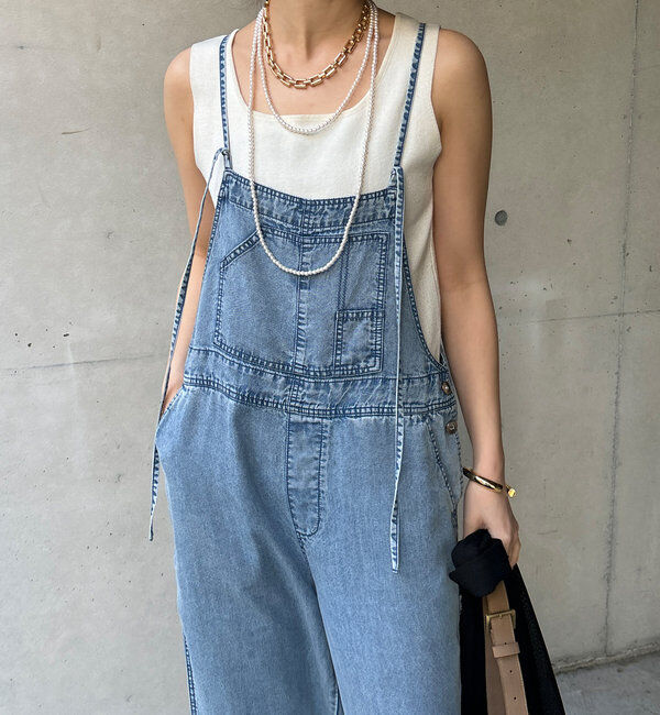  「【新色追加】リヨセルデニムオールインワン」|ワンピース|