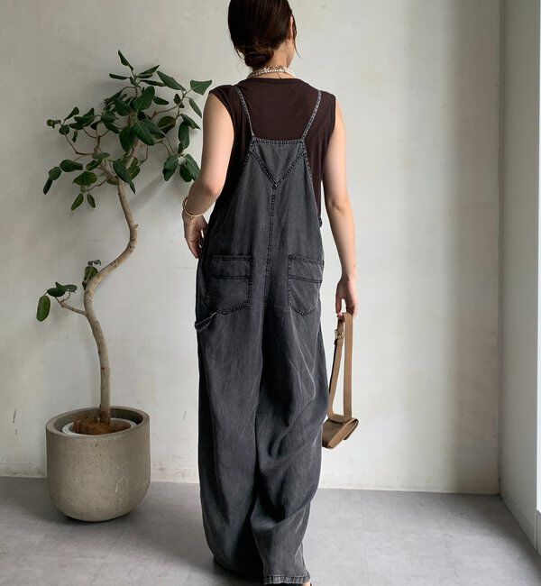  「【新色追加】リヨセルデニムオールインワン」|ワンピース|