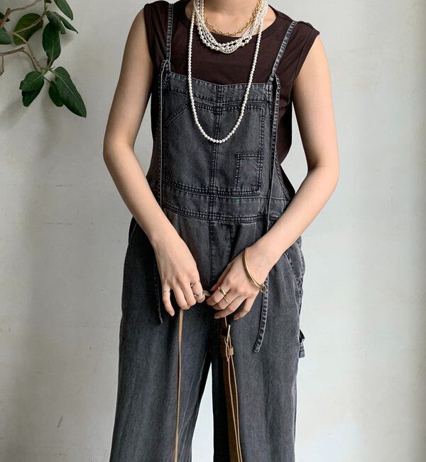  「【新色追加】リヨセルデニムオールインワン」|ワンピース|