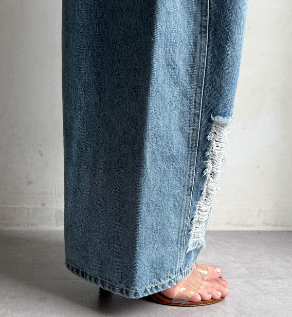  「ミドルオンスダメージデニム」|デニム|