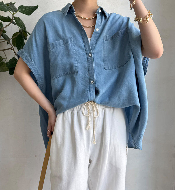  「リヨセルデニムバック切替シャツ」|シャツ・ブラウス|