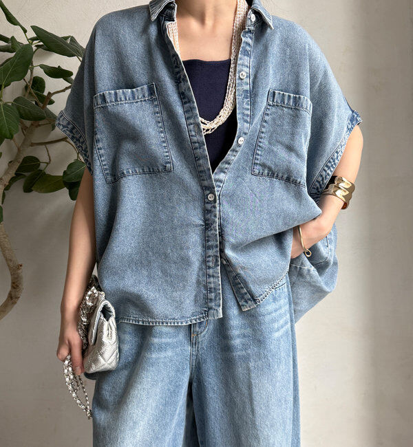  「リヨセルデニムバック切替シャツ」|シャツ・ブラウス|