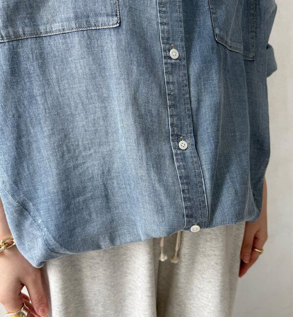  「袖リブシアーデニムシャツ」|シャツ・ブラウス|