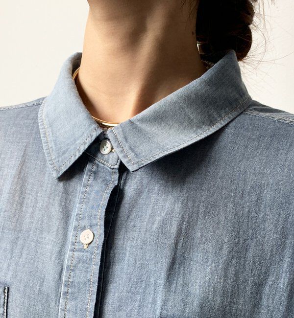  「袖リブシアーデニムシャツ」|シャツ・ブラウス|