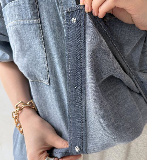  「袖リブシアーデニムシャツ」|シャツ・ブラウス|