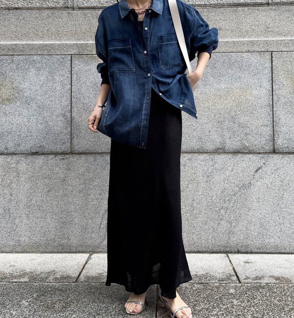  「袖リブシアーデニムシャツ」|シャツ・ブラウス|