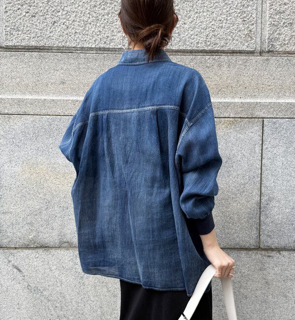  「袖リブシアーデニムシャツ」|シャツ・ブラウス|